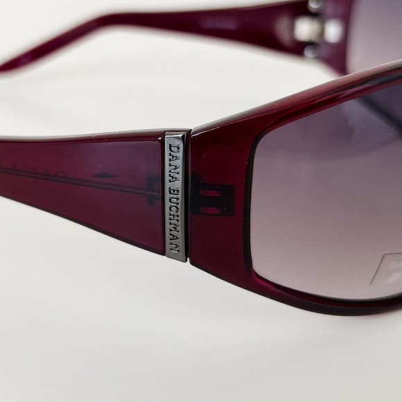 Dana Buchman RLEYPU00 Dark Purple/Gray New Geometric Wrap Women's Sunglasses - Picture 3 of 8